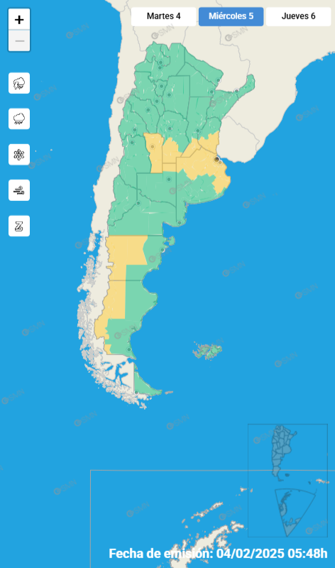 Mapa de alertas SMN