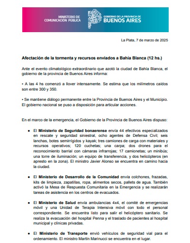 comunicado PBA
