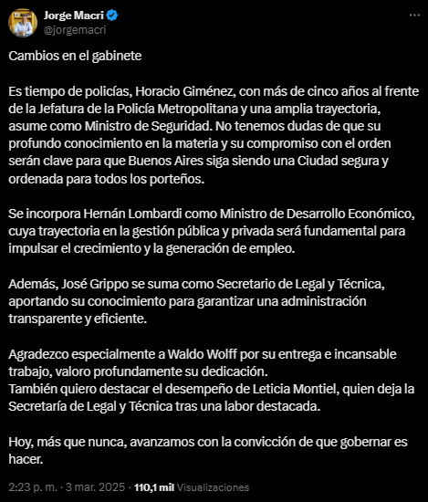 tuit jorge macri
