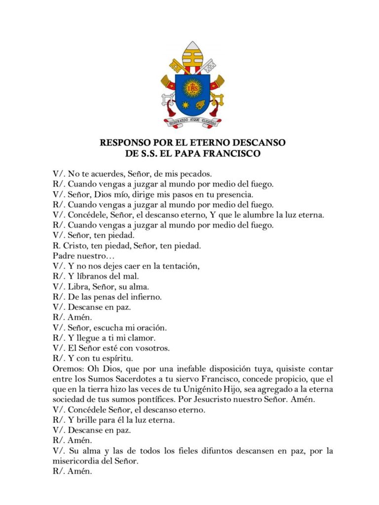 Responso Papa Francisco