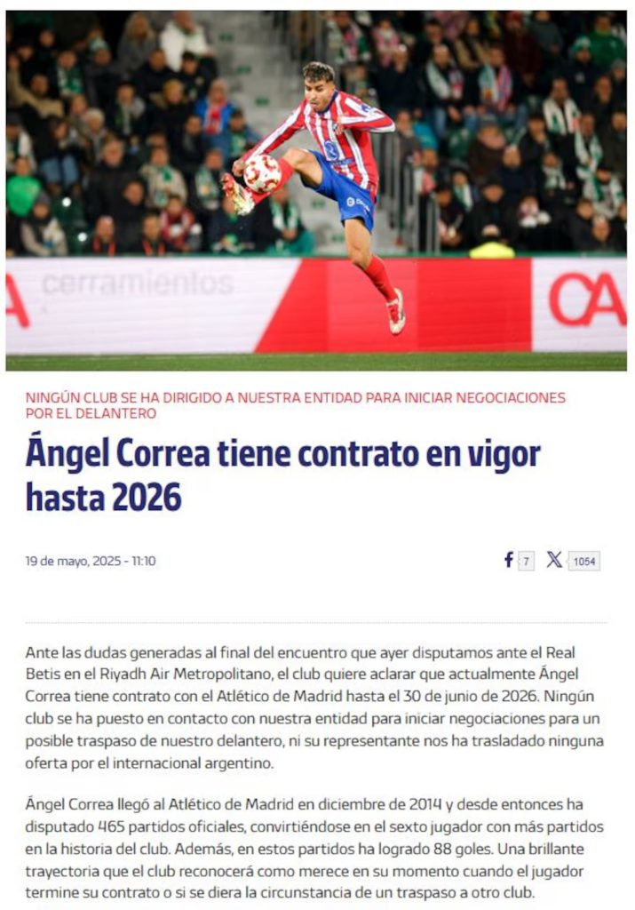 AM web sobre Ángel Correa