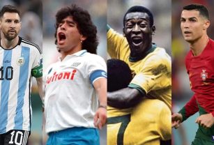 Messi, Maradona Pele, Cristiano