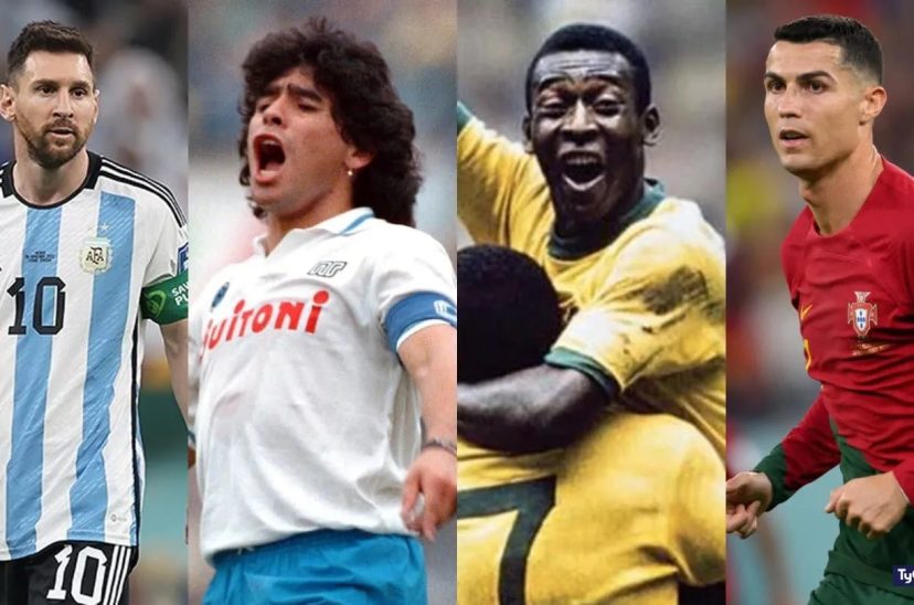 Messi, Maradona Pele, Cristiano
