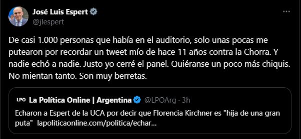 Espert tuit
