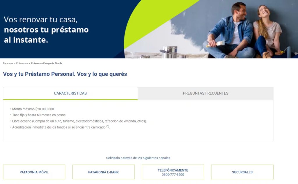 Préstamos Banco Patagonia