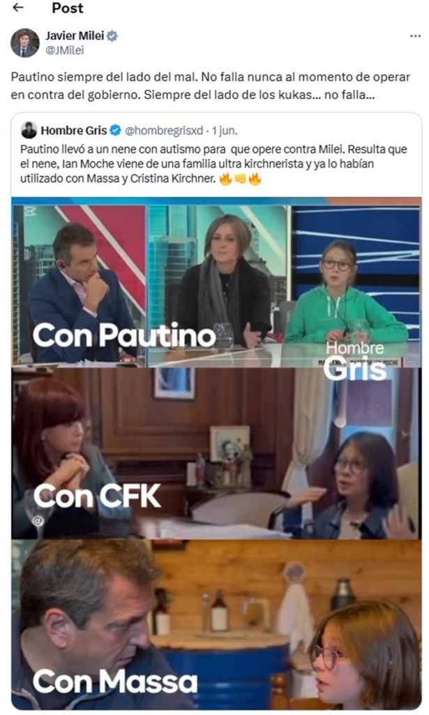 milei ian moche autismo