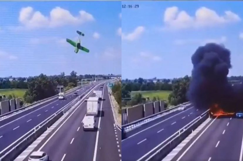 avioneta accidente autopista italia