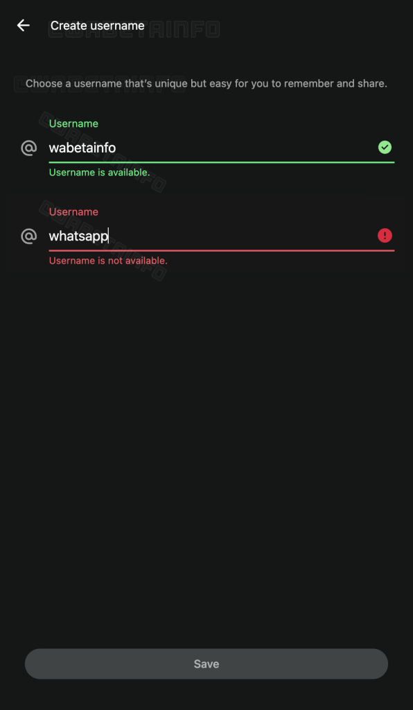 nombres de usuario en WhatsApp